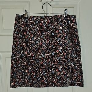 Floral Black Skirt